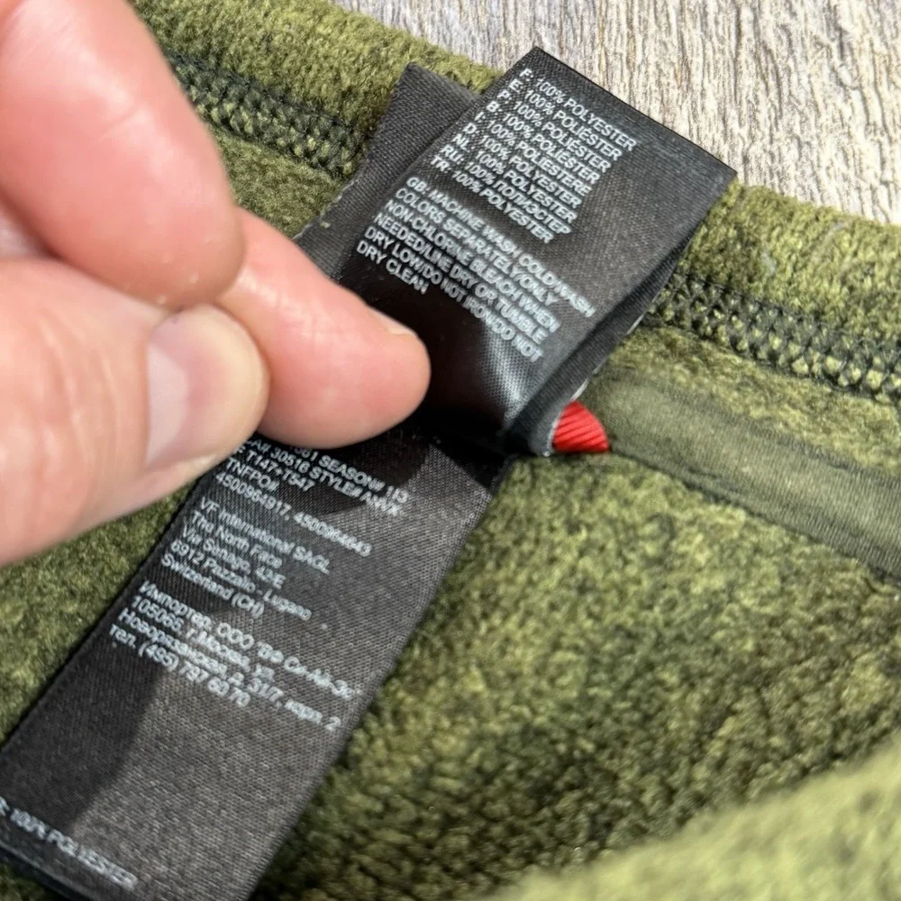 The North Face Fleece Crewneck Sweater Mens Large Green Warm Pullover Sweatshirt